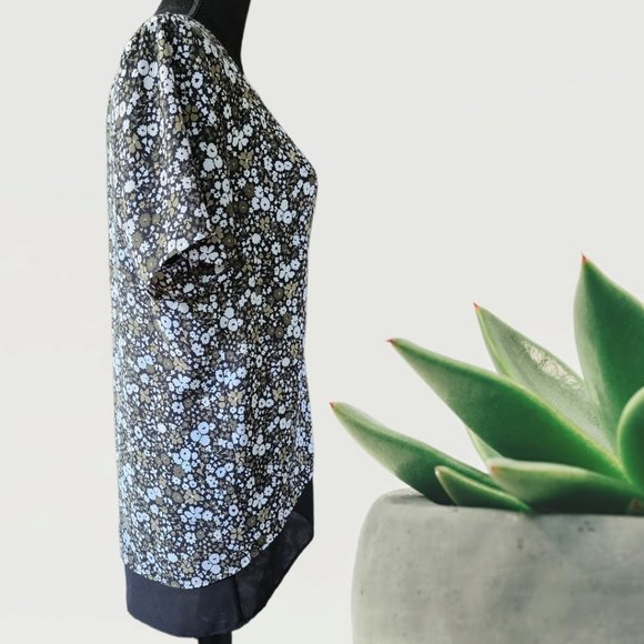 MICHAEL KORS Floral Print Split Back Blouse Size XL - Picture 3 of 6